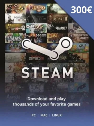 Steam Gift Wallet Kartica 300€